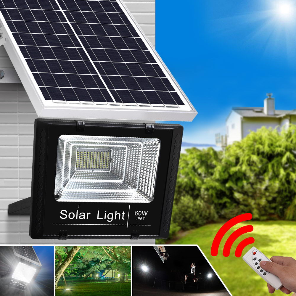 Solar Flood Light Motion Sensor Remote Outdoor Garden Spot Lamp Safety Variety Store