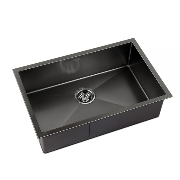 Stainless Steel Single Bowl Sink Nano Black Modern Stylish 700 X 450mm